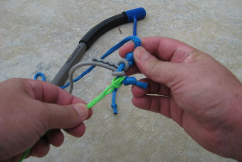 photo of completed loop for a larks head knot